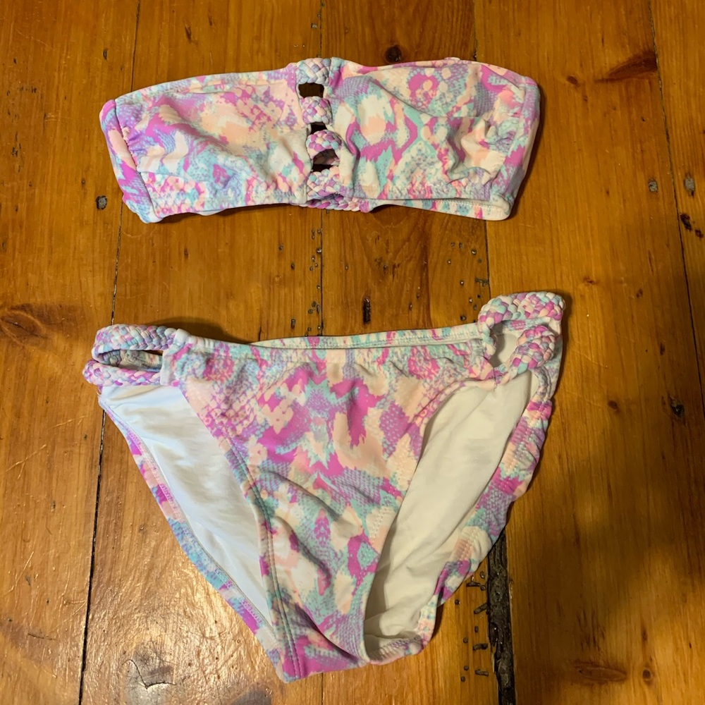 Pink and blue snake skin bikini!